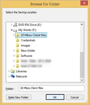 Browse for the Folder